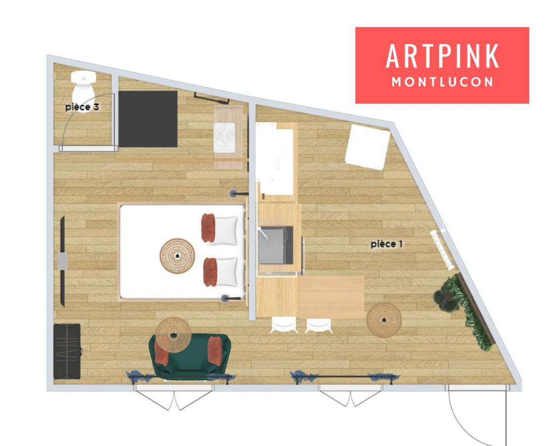 Artpink - Ideal Pros - Proche Commerces - Agathor Montlucon Exterior photo